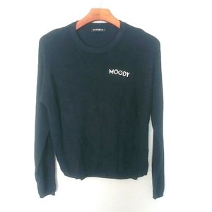 Hypnotic M/L MOODY Bible Institute Ribbed Knit Crew Neck Navy Pullover Sweater